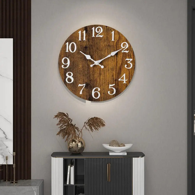 Tidal Vibes wooden-wall-clock-number-wall-clock-vintage-rustic-wood-wall-clock