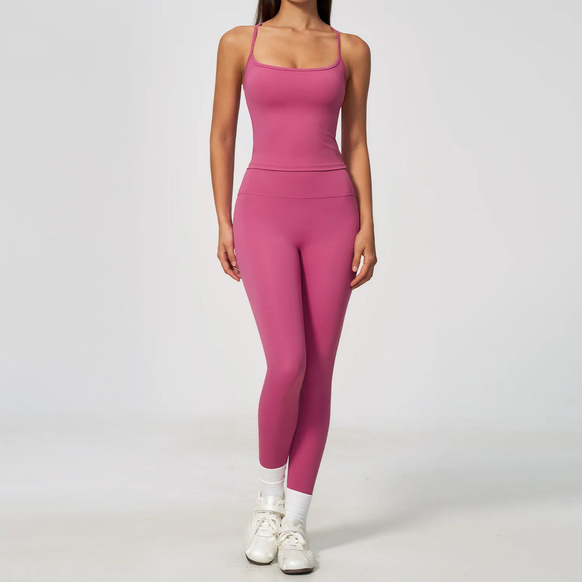 Yoga Set 2 Piece Women Sportswear Suit Outfit Fitness Tank Top Leggings Set Running Workout Tracksuit Gym Clothing Athletic Wear