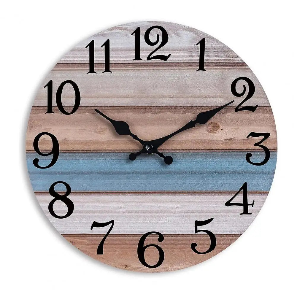 Tidal Vibes wooden-wall-clock-number-wall-clock-vintage-rustic-wood-wall-clock