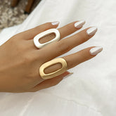 Tidal Vibes exaggerated-big-hollow-out-geometric-oval-rings-