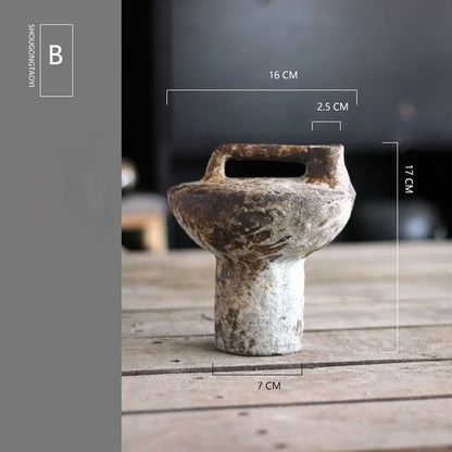 Tidal Vibes ceramic-vase-retro-nostalgic-rough-clay-pottery-vases-vintage-handmade-style
