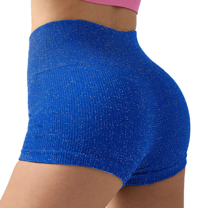 High Waisted Yoga Shorts Women Silver Wire Slim Shorts Gym Exercising Sexy Hip Liftting Leggings Fashion Three Point Yoga Pants