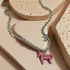 Tidal Vibes Enamel Horse Pendant Necklace Colorful