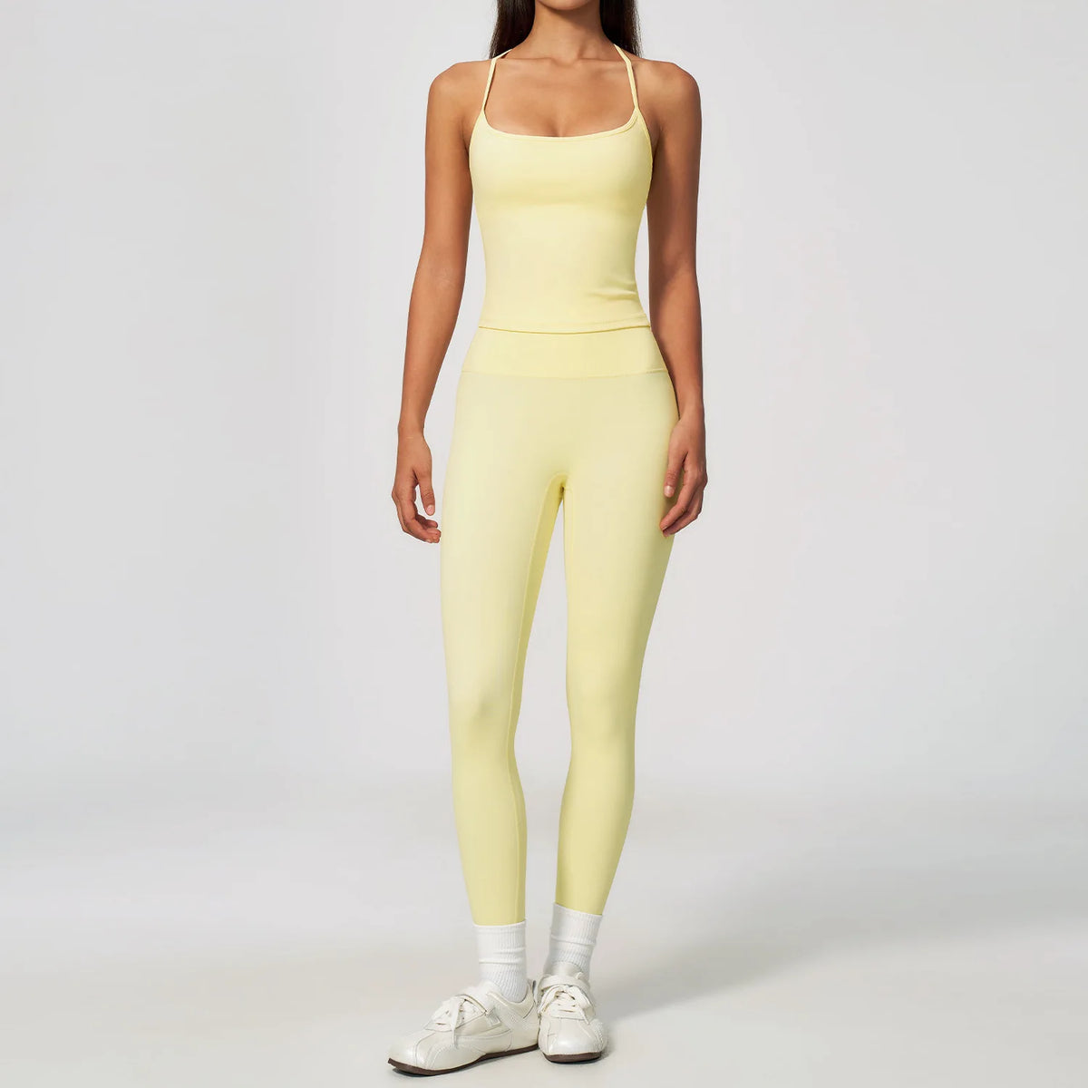 Yoga Set 2 Piece Women Sportswear Suit Outfit Fitness Tank Top Leggings Set Running Workout Tracksuit Gym Clothing Athletic Wear