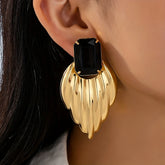 Tidal Vibes Arabic Metal-Style Earrings Women