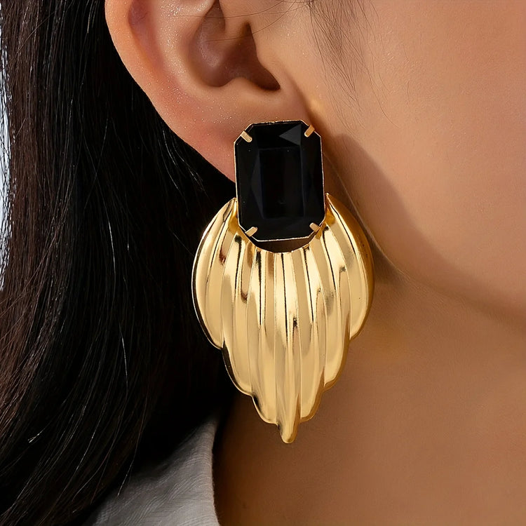Tidal Vibes Arabic Metal-Style Earrings Women