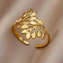 Tidal Vibes Gold Heart Stainless Steel Ring Women