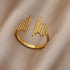 Tidal Vibes Gold Heart Stainless Steel Ring Women