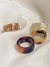 Tidal Vibes Colorful Resin Rings 4-Piece Women