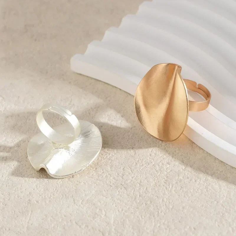 Tidal Vibes irregular-chunky-big-geometric-gold-silver-color-rings-for-women-