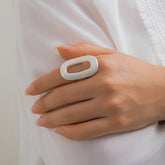 Tidal Vibes exaggerated-big-hollow-out-geometric-oval-rings-