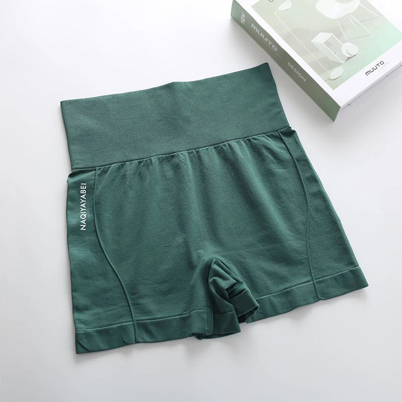 High Waist Sport Shorts Abdominal Contraction Shaping Seamless Fitness Yoga Short Cycling Shorts Safety PantsGym Legging Fitness