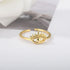 Tidal Vibes Gold Heart Stainless Steel Ring Women