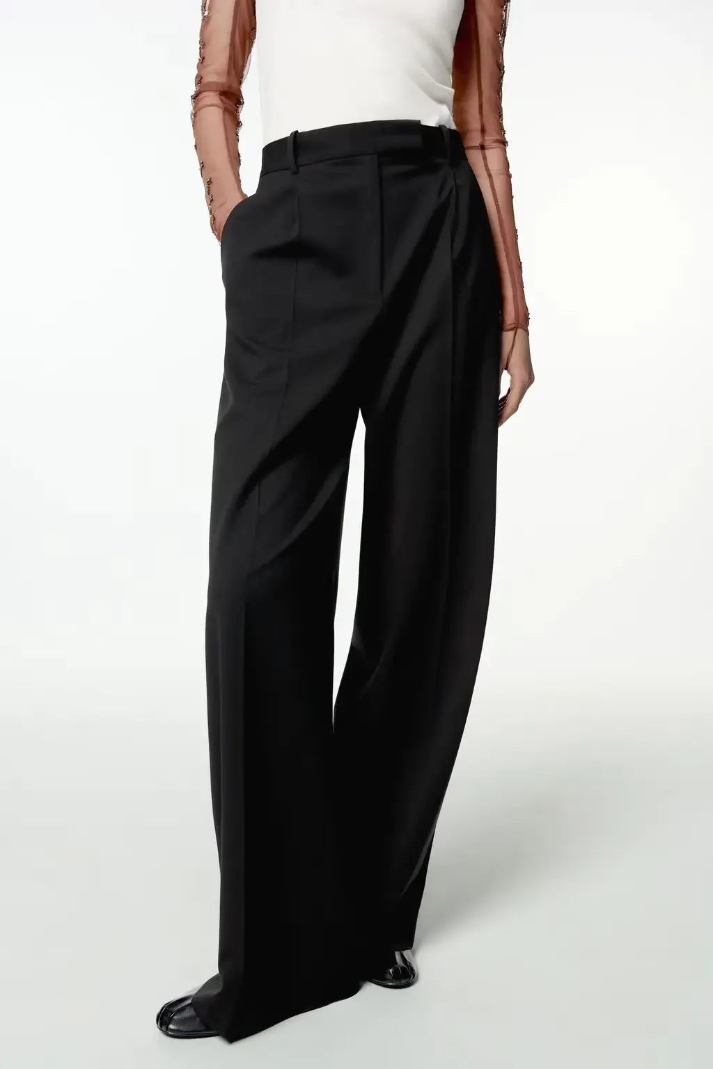 Tidal Vibes high-waist-wide-leg-pants-bla-loose-profional