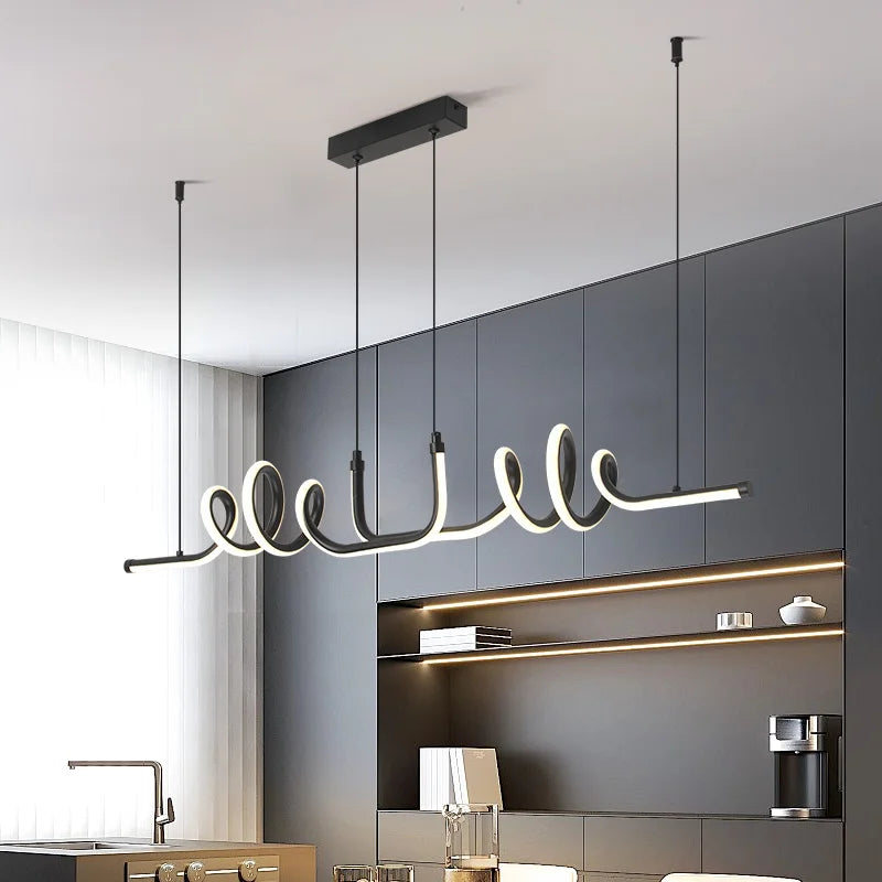 Tidal Vibes pendant-light-black-led-chandelier-modern-minimalist-dinin