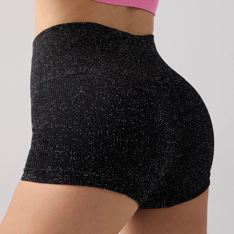 High Waisted Yoga Shorts Women Silver Wire Slim Shorts Gym Exercising Sexy Hip Liftting Leggings Fashion Three Point Yoga Pants