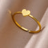 Tidal Vibes Gold Heart Stainless Steel Ring Women