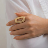 Tidal Vibes exaggerated-big-hollow-out-geometric-oval-rings-