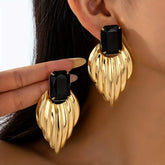 Tidal Vibes Arabic Metal-Style Earrings Women