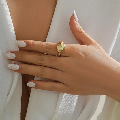 Tidal Vibes exaggerated-big-hollow-out-geometric-oval-rings-