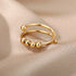 Tidal Vibes Gold Heart Stainless Steel Ring Women