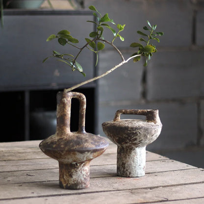 Tidal Vibes ceramic-vase-retro-nostalgic-rough-clay-pottery-vases-vintage-handmade-style