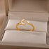 Tidal Vibes Gold Heart Stainless Steel Ring Women