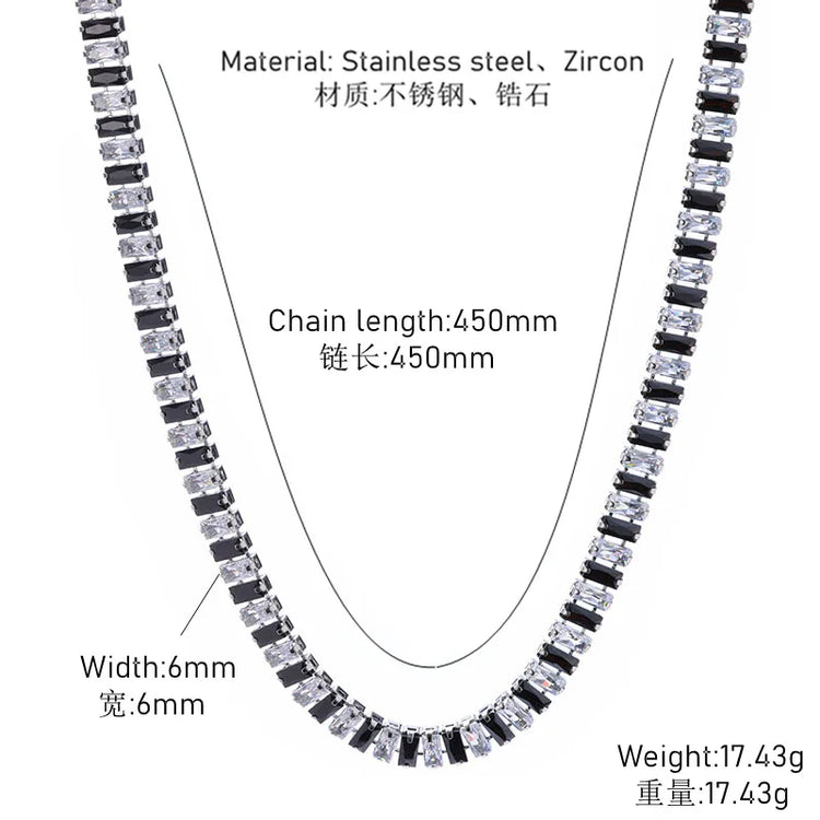 Tidal Vibes Tennis Necklace Set Women Girls Zircon