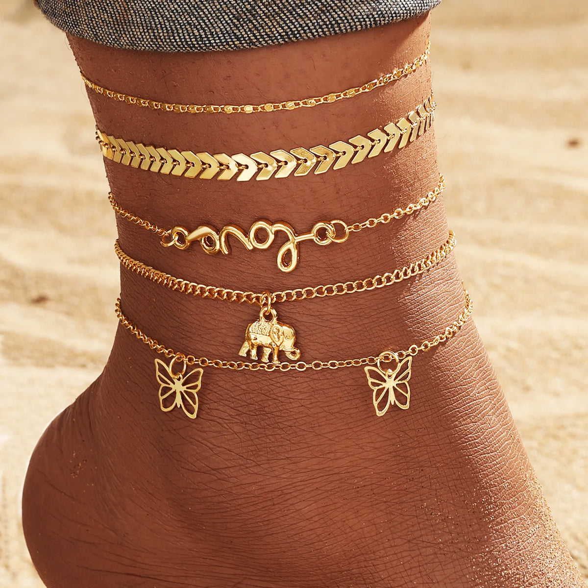 Tidal Vibes 18K Gold Plated Anklet Bracelet Women