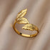 Tidal Vibes Gold Heart Stainless Steel Ring Women