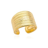 Tidal Vibes Gold Heart Stainless Steel Ring Women