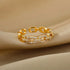 Tidal Vibes Gold Heart Stainless Steel Ring Women