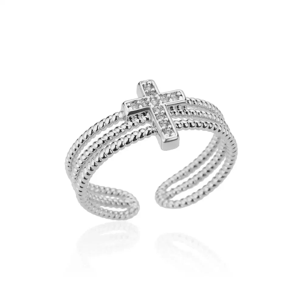 Tidal Vibes Gold Heart Stainless Steel Ring Women