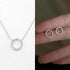 Tidal Vibes Gold Circle Stud Earrings Crystal Women