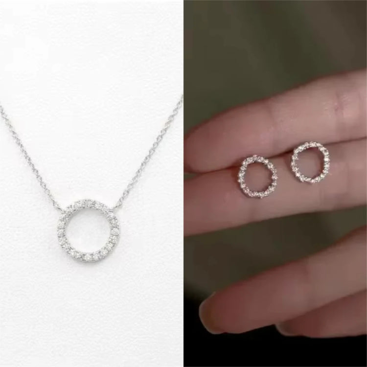Tidal Vibes Gold Circle Stud Earrings Crystal Women