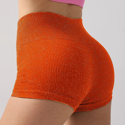 High Waisted Yoga Shorts Women Silver Wire Slim Shorts Gym Exercising Sexy Hip Liftting Leggings Fashion Three Point Yoga Pants