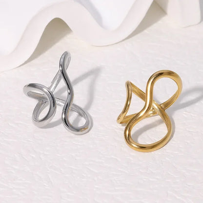 Tidal Vibes Irregular Stainless Steel Gold Color R