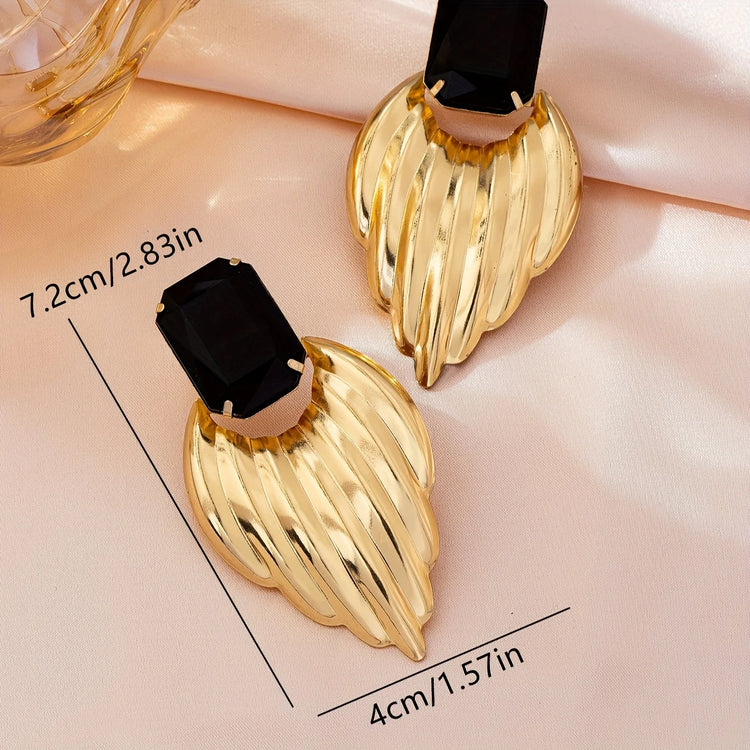 Tidal Vibes Arabic Metal-Style Earrings Women
