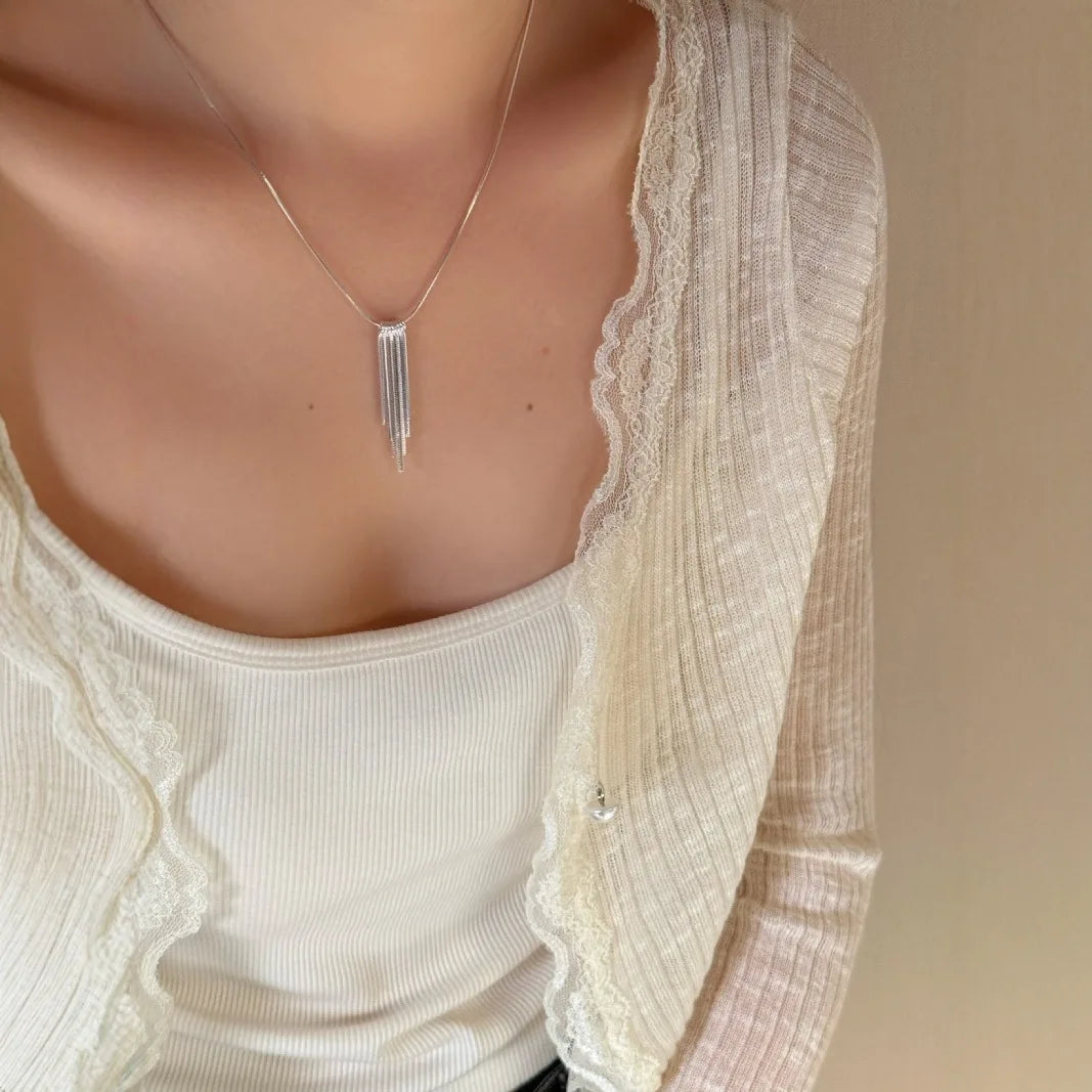 Tidal Vibes fashionable-fringed-necklace-womens-long-style-pendan