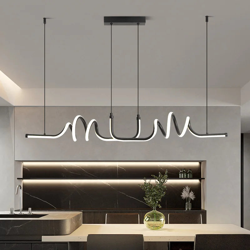 Tidal Vibes pendant-light-black-led-chandelier-modern-minimalist-dinin