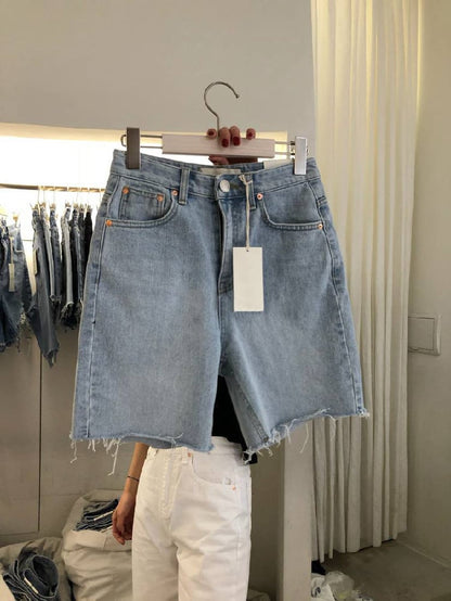 Tidal Vibes loose-casual-womens-five-point-denim-shorts