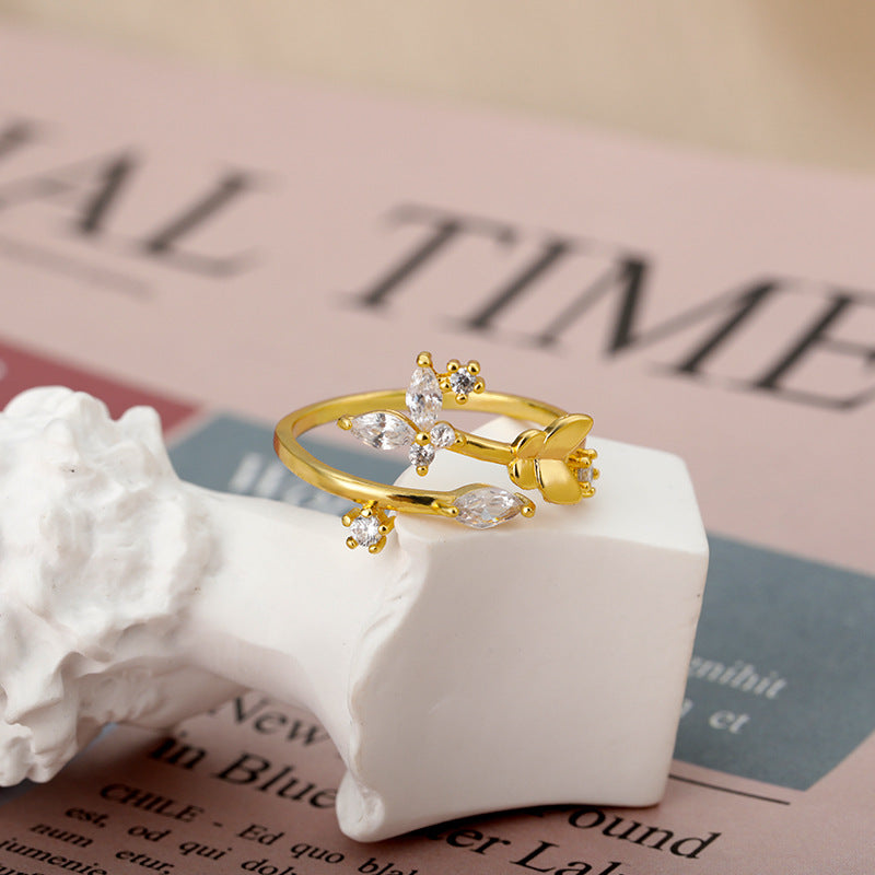 Tidal Vibes fresh-flower-adjustable-zircon-ring-for-women