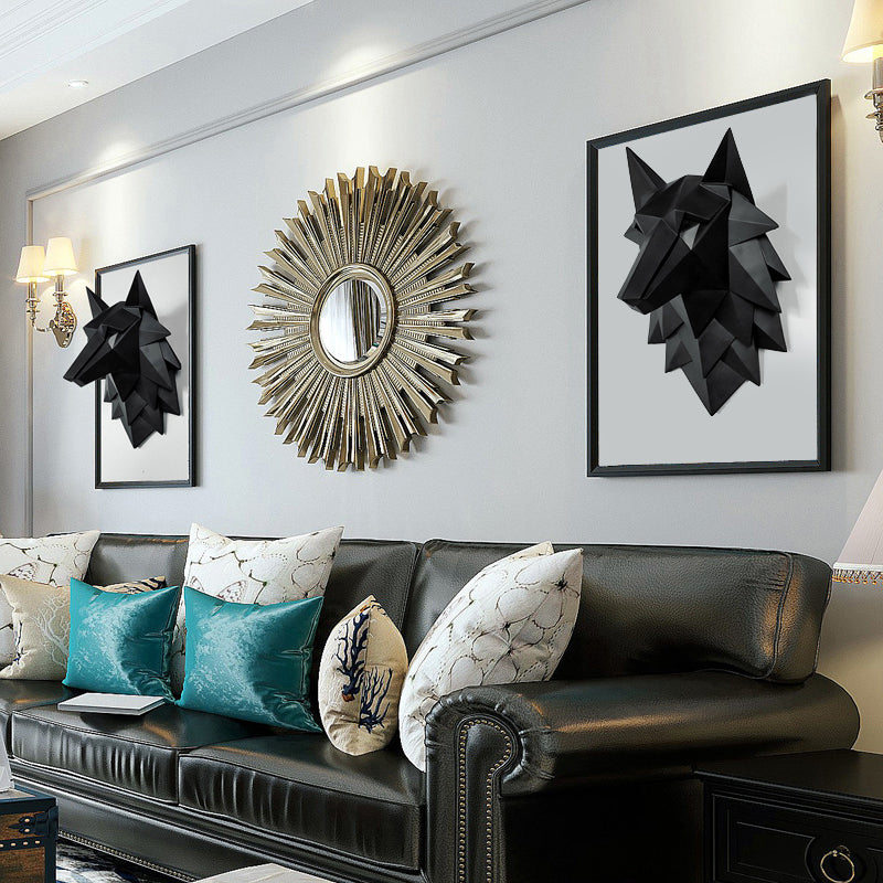 Tidal Vibes geometric-wolf-head-wall-decor-for-living-room